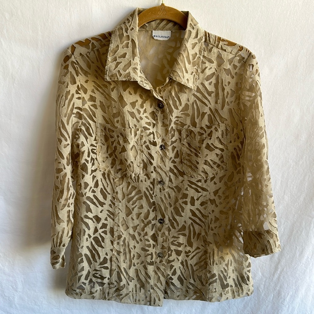 White Stag tan semi-sheer jacket, size L
